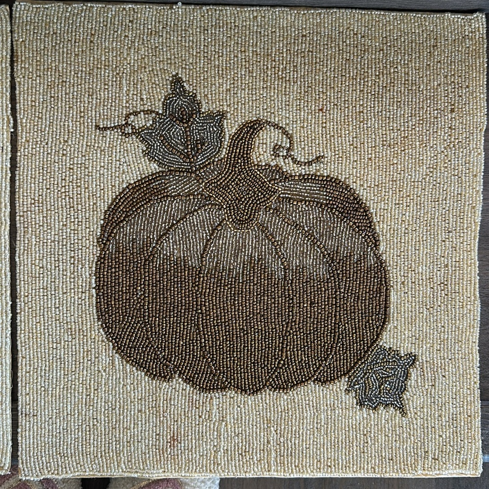 Pumpkin Beaded Placemats